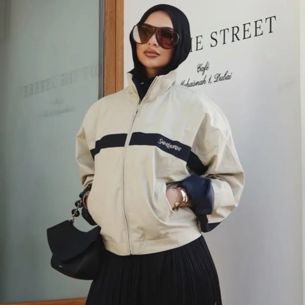 Women Khaki Jackets Autumn Female Chic Color Blocking Stand Collar Long Sleeved Zipper Coats Lady Casual Streetwear Jackets