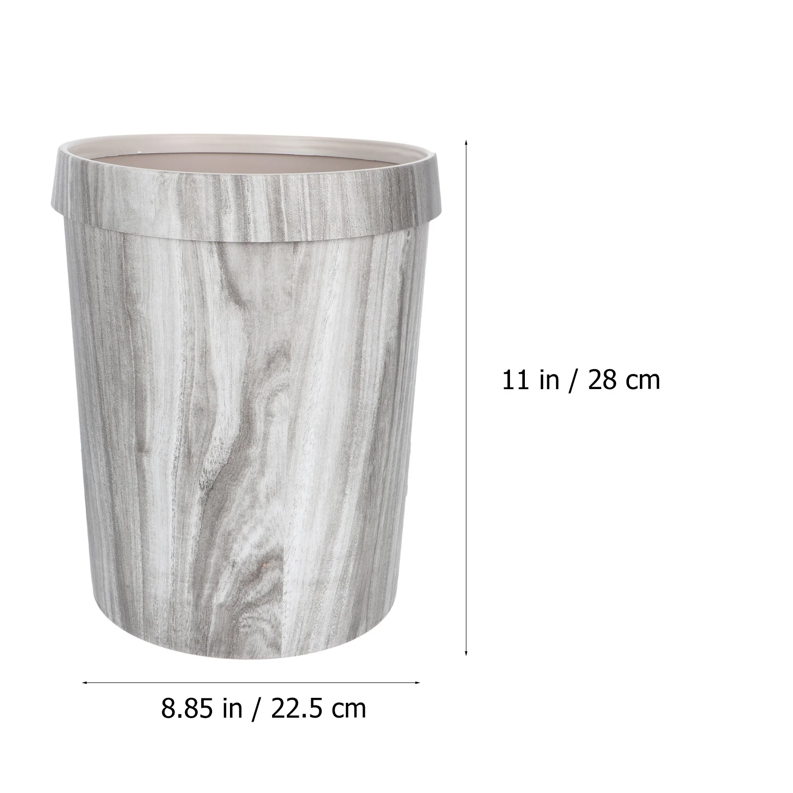 

1Pcs Retro Style Garbage Bucket Imitation Wood Pattern Home Trash Container Household Waste Bin for Kitchen Bedroom Office