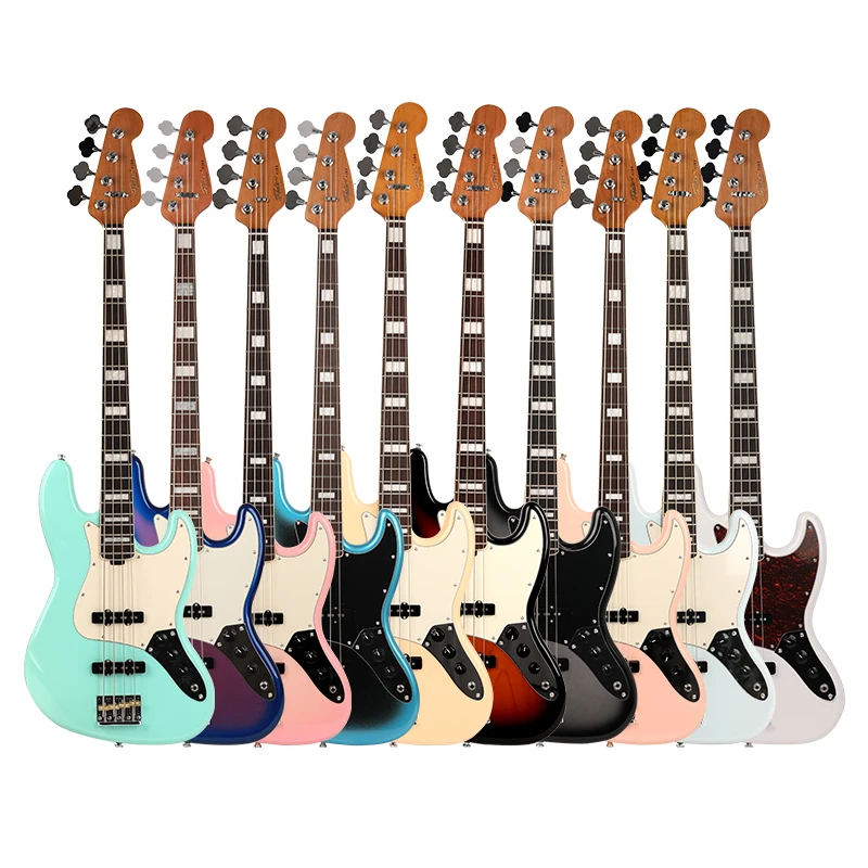 Foals FJB6 Electric Bass Guitar 4 String Bass with Alder Body Roasted Maple Neck Rosewood Fingerboard for Practice Stage