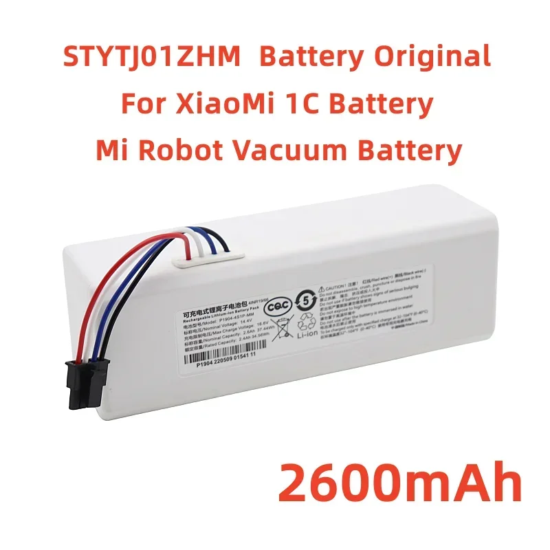 

Original STYTJ01ZHM Battery P1904-4S1P-MM For Xiaomi Mijia 1C Robot Vacuum Mop Cleaner Accessories 14.4V 2600mAh 18650 Battery