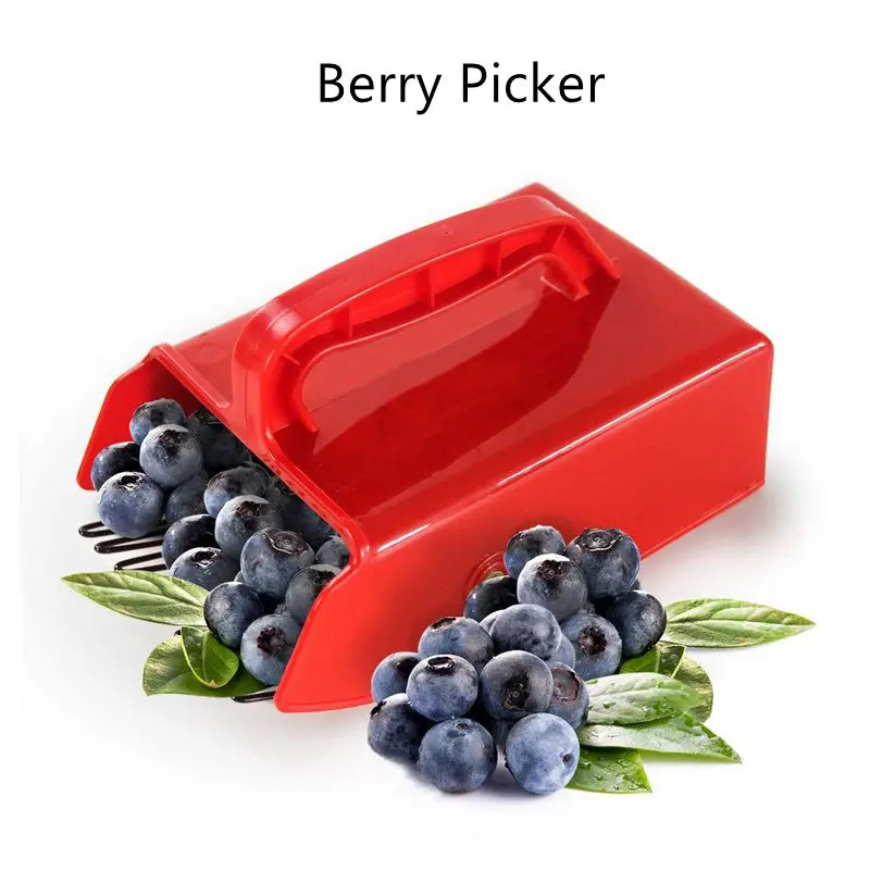 

Portable Berry Picker Metal Comb Rakes Picking Fruit Collecting Scoop Handle Blueberry Collection Harvester Garden Picking Tool