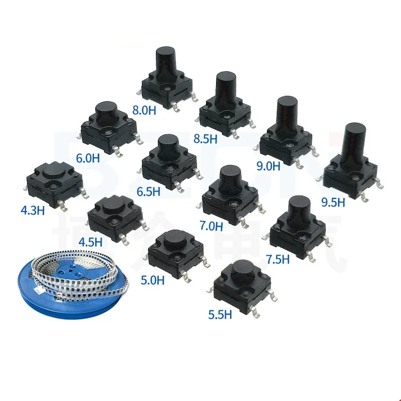 20Pcs SMD 6*6*4.3MM 6X6X4.3/4.5/5.0/5.5/6.0/6.5/7.0/8.0/8.5/10/11 MM Tactile Tact Push Button Micro Waterproof Switch Momentary