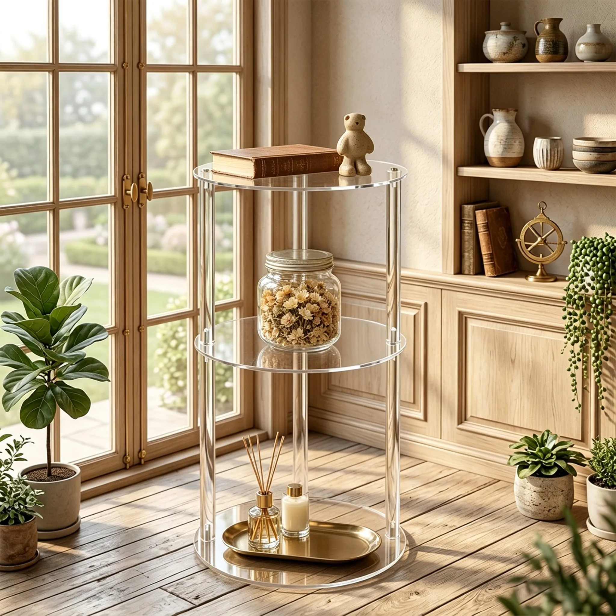 Modern Coffee Table Clear Side Table For Versatile Room Use Decorative End Table Design Sleek Minimalist Design