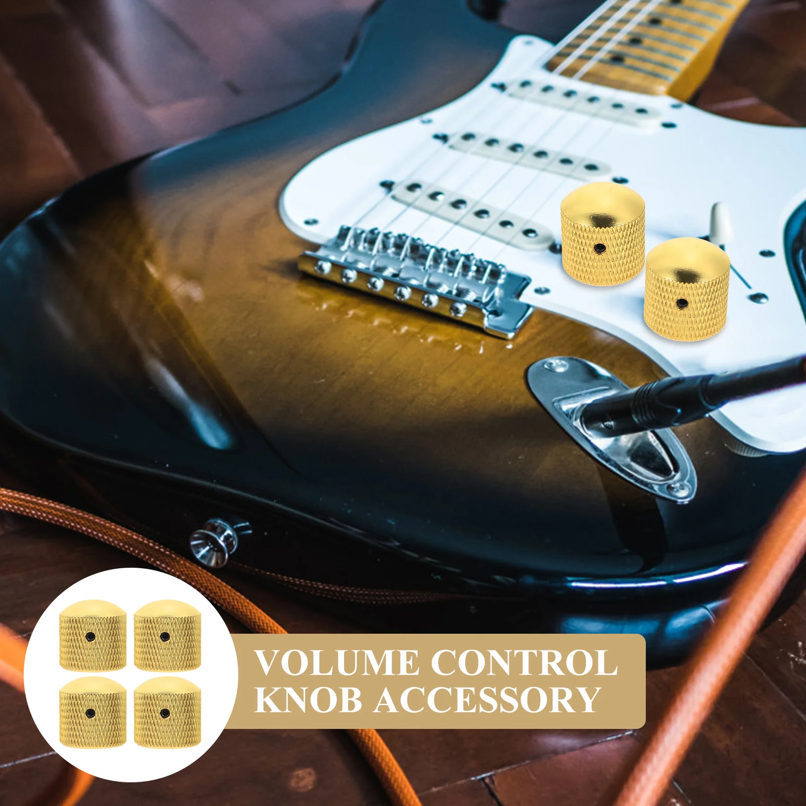 

4Pcs Guitar Bass Volume Knobs Durable Potentiometer Replacement for Electric Guitar Amplifiers Effects Accessories
