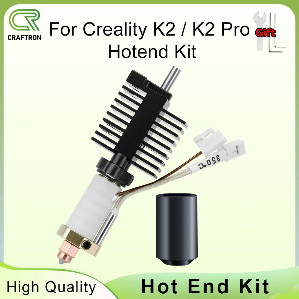 

For Creality K2 K2Pro Hotend Kit Ceramic Heating Block Kit 0.4mm All-metal Integrated Quick Swap Nozzle 350°C For Creality K2Pro