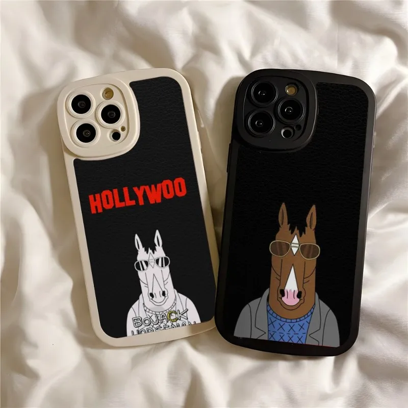 Cartoon B-boJack Horsemans Phone Case For IPhone 11 14 12 13 Pro Max Mini Xs X Xr 7 8 Plus SE2020 Leather Fundas Telefoon Cover