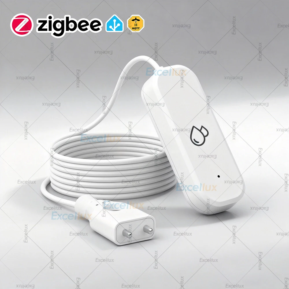 

Датчик воды Zigbee, детектор протечек, сигнализация о переливе для кухни и ванной, удаленный мониторинг через приложение, совместим с Home Assistant Z2M