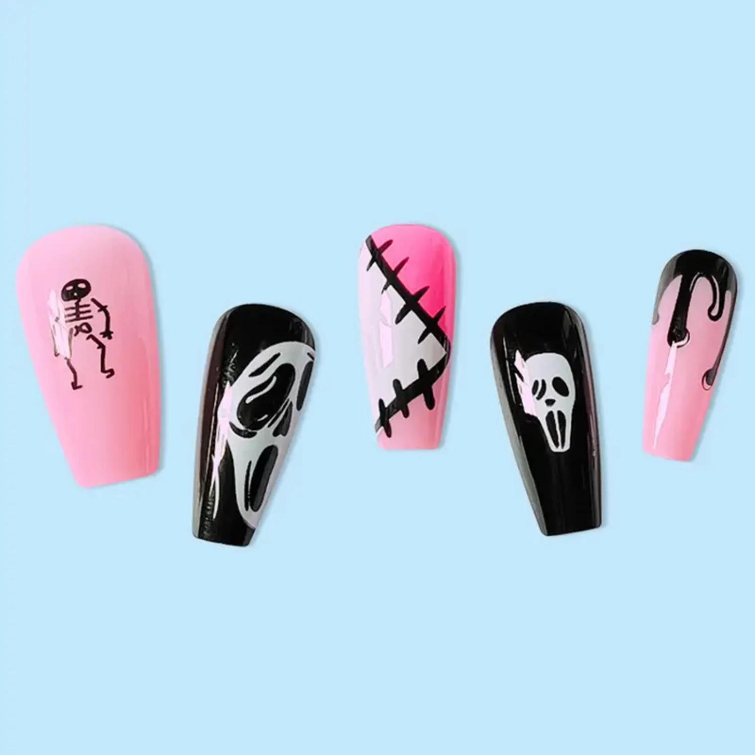 colorful Halloween gel nails kit will help you create a unique and eye-catching style that will surely turn heads at any Hallowe