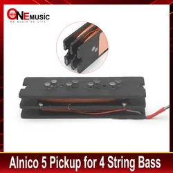 Alnico 5 Stacked Humbucker for 4 String Bass with Staged Polepiece Noise Reduction 17/18.3MM 4 Conduct Output Split Coil