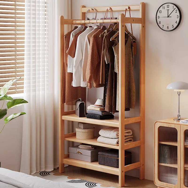 Solid Wood Coat Rack & Multifunctional Storage Rack Simple Design for Home Furniture Use-for Bedroom Living Room Small Apartment