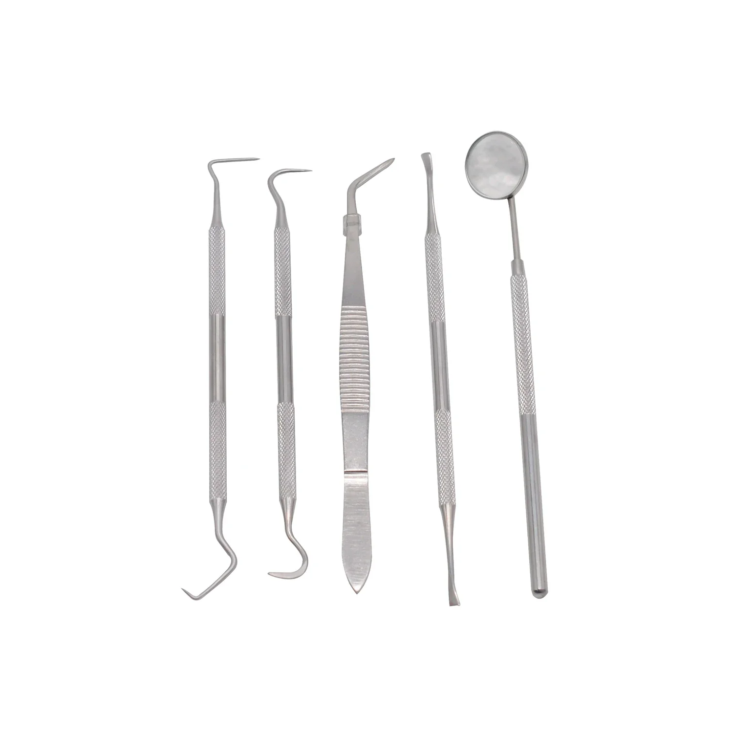 

5pcs Dental Stainless Steel Oral Tools Cleaning Flossing Tartar Removal Easy To Clean Not Easy To Dentist Break Mirror Oral Care