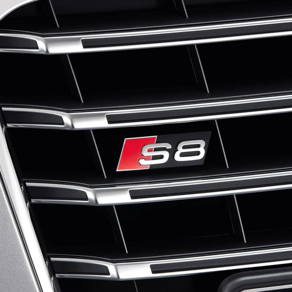 3D S3 S4 S5 S6 S7 S8 Badge Car Front Grille Emblem Auto Accessories for Audi A1 A2 A3 A4 A5 A6 A7 A8 8P B6 B7 B8 C5 C6 C7 Q5 Q7