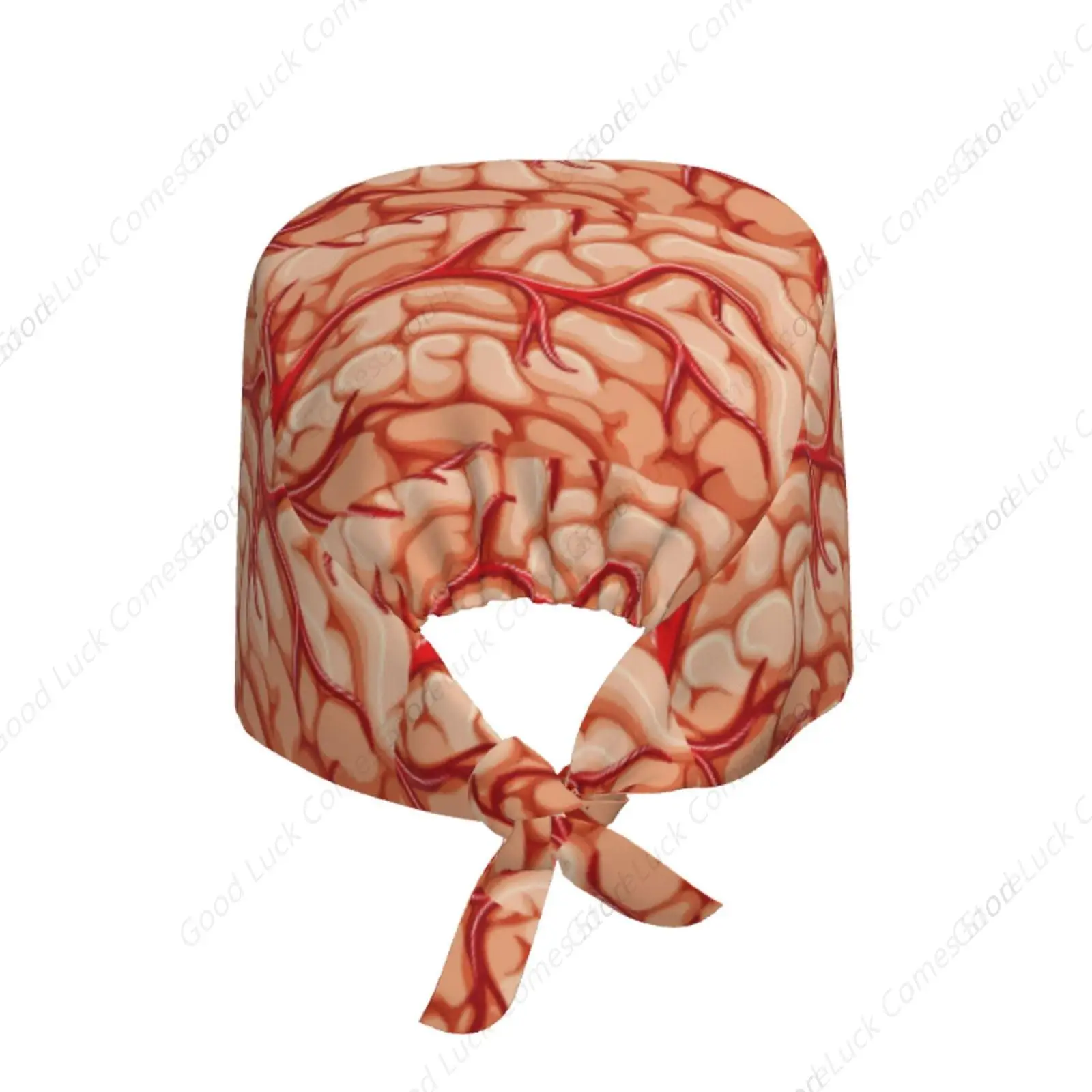 Pink Brain Funny Medicine Working Cap for Women Men, Scrub Cap with Sweatband Adjustable, Unisex Tie Back Hat, Nurse Surgical