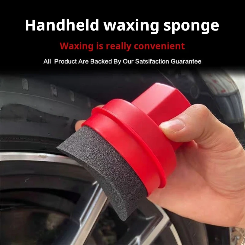 Car Tire Polishing Sponge Brush High-density Handheld Waxing Sponge Arc-shaped Covered Tire Oiling Sponge