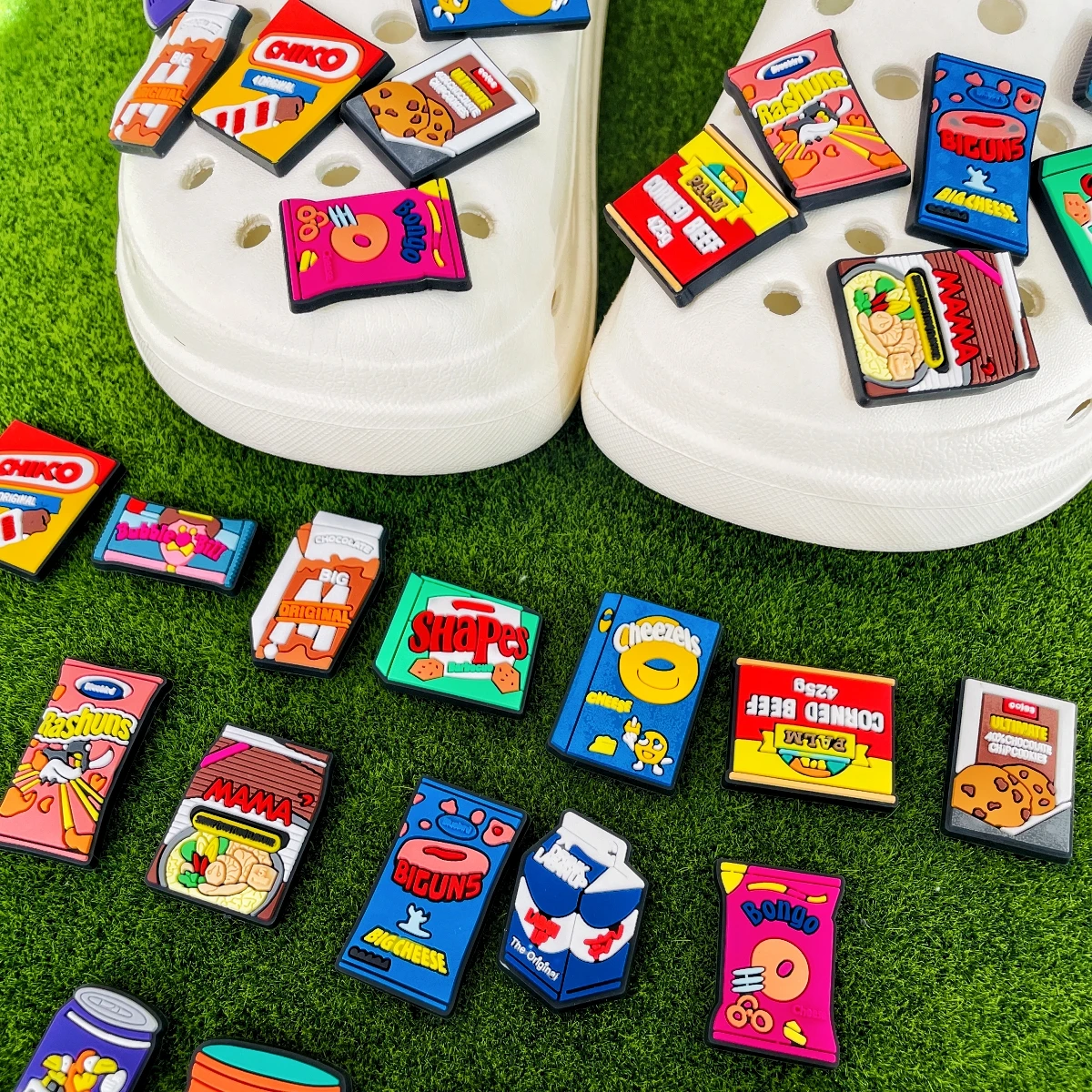 16Pcs Food Shoe Charms for Girls Women Boys Men, Cute Shoe Charms for Teens Adults, Shoe Accessories Party Favors Birthday