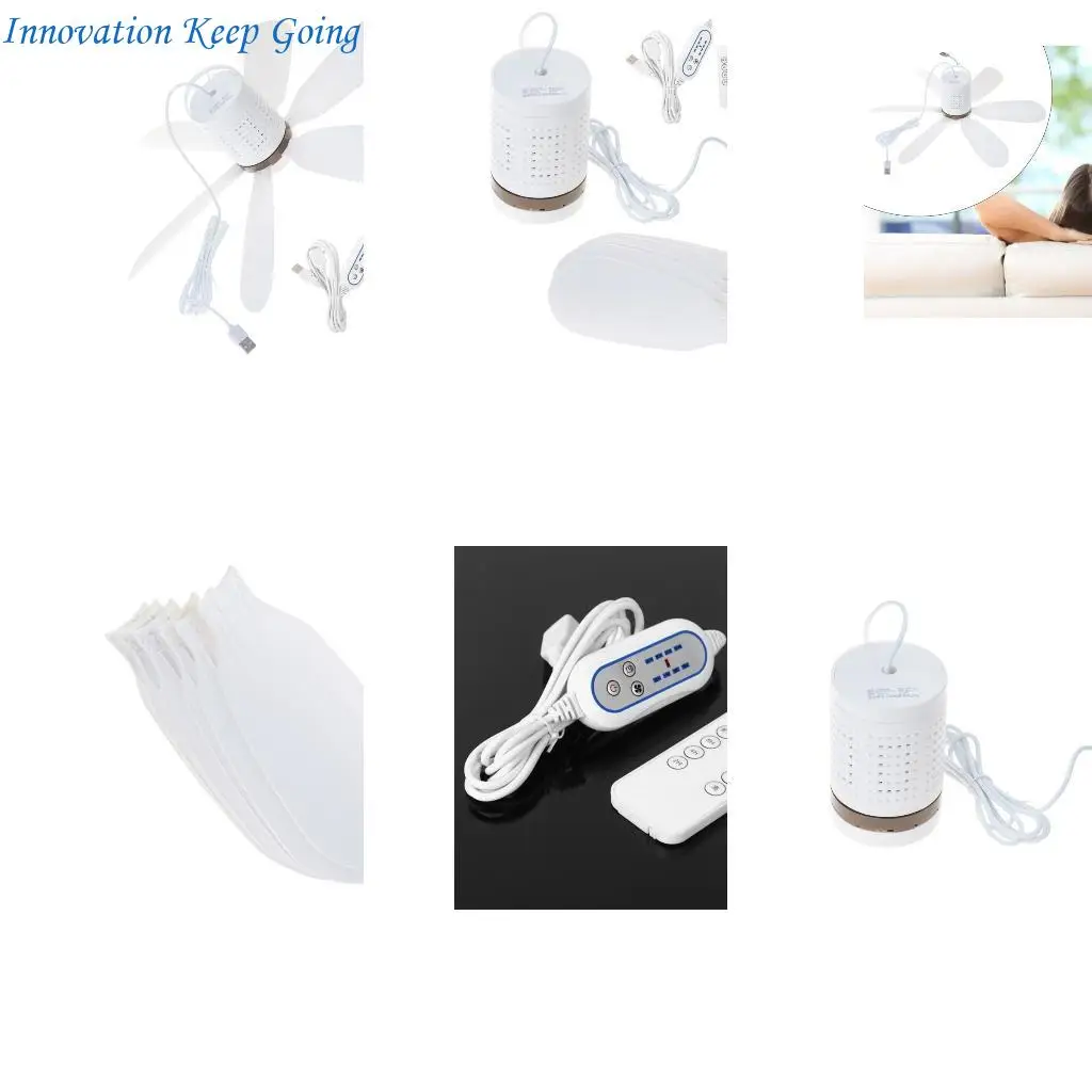 

E65C Энергоэффективный USB -потолочный вентилятор Удаленные 4 -скоростные таймеры Портатив для домашнего офиса