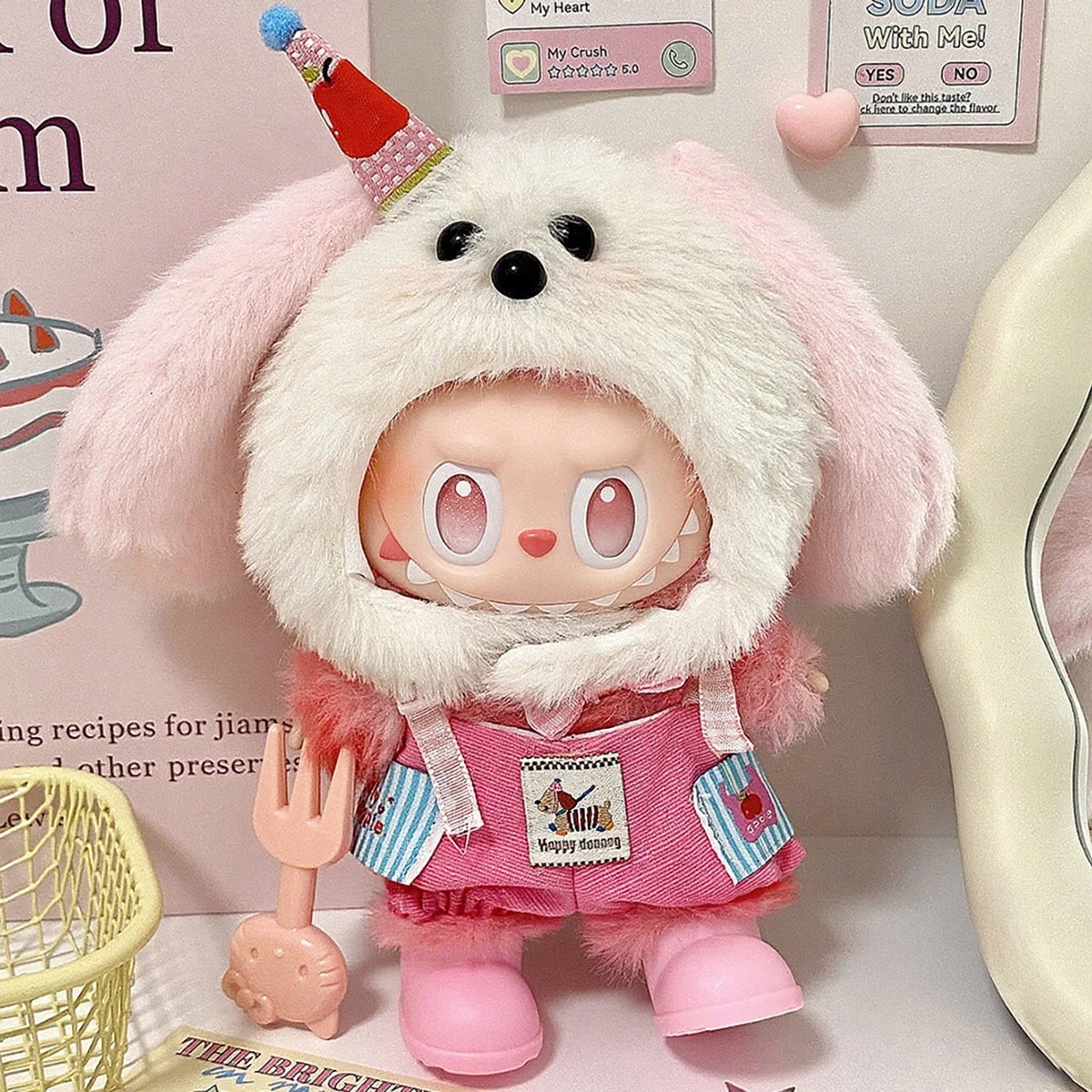 [الملابس فقط] إكسسوارات ملابس الدمى الصغيرة القطيفة لملابوبو و10 سنتيمتر ملابس دمى القطن الملابس هدية