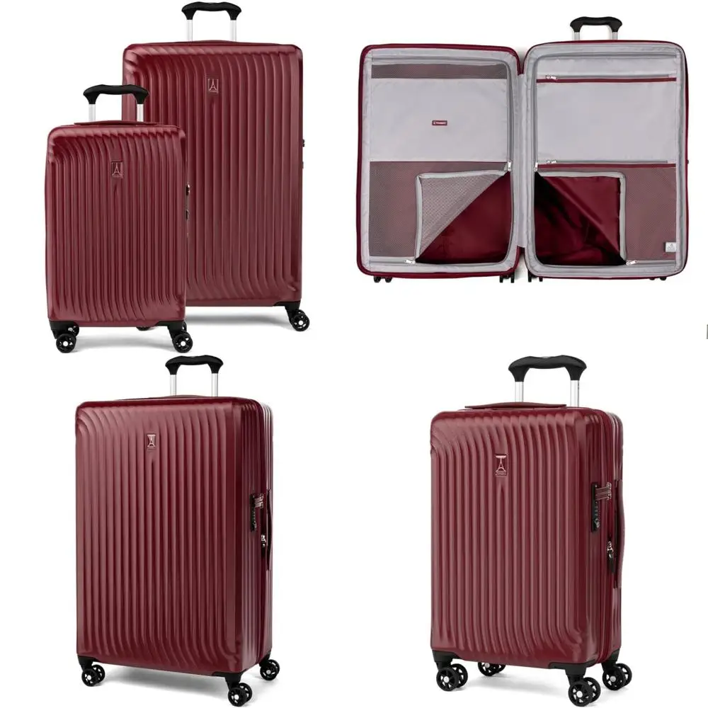 

Легкий расширяемый набор чемоданов из поликарбоната с твердым корпусом, 8 колес, 2 предмета, цвет Cabernet, удобный для путешествий