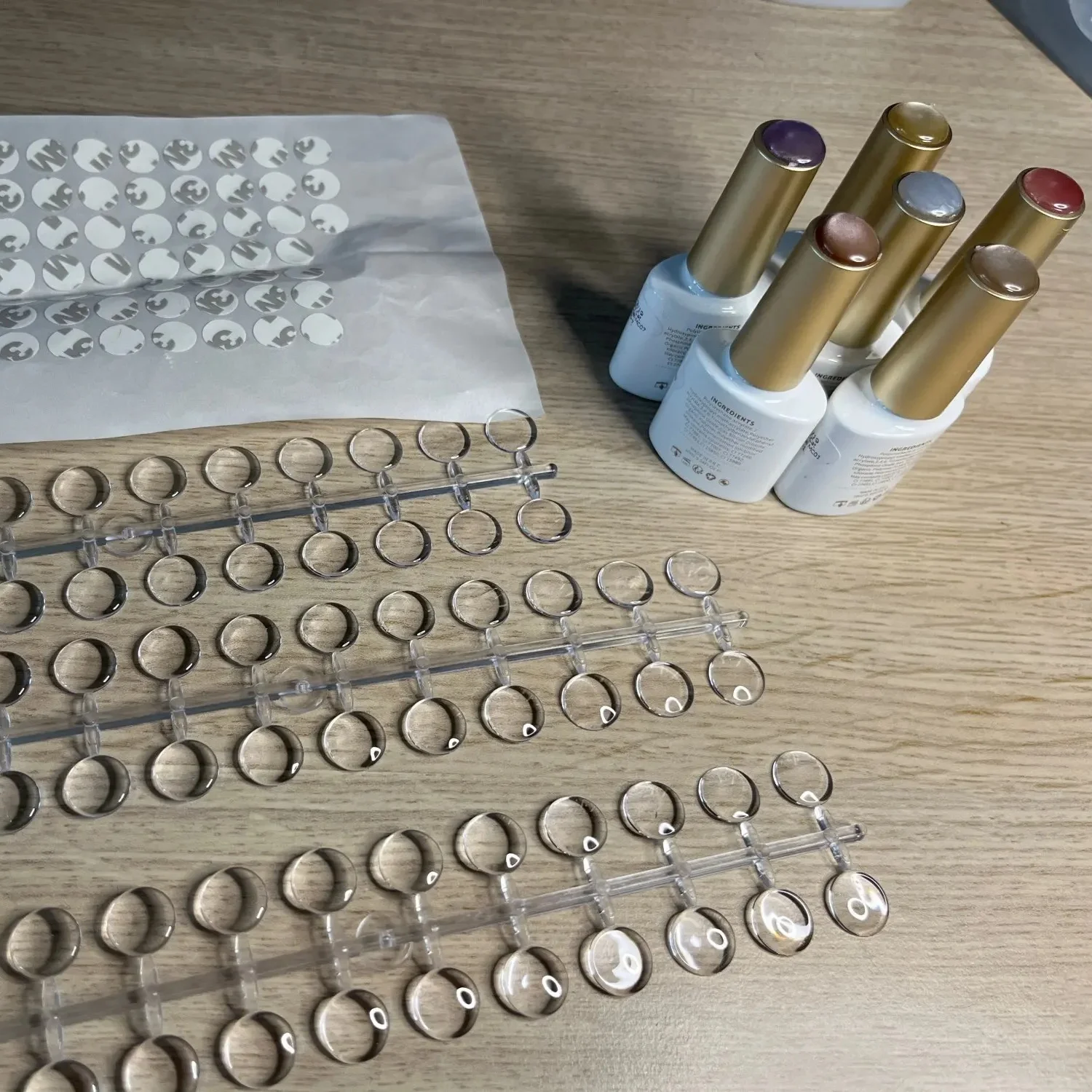120Pcs Acrylic Color Card Transparent Tips Round Showing Gel Polish Designs Nail Color Board Tips Card Korean Style Manicure Too