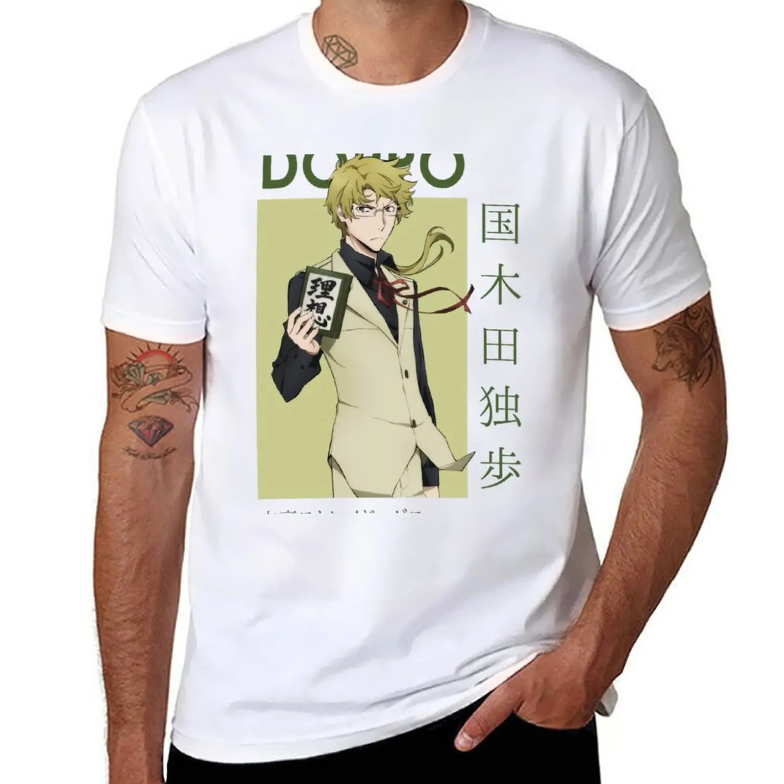 New Doppo Kunikida Bungou Chiens errants Carte Anime T-Shirt boys t shirts new edition t shirt t shirts for men pack