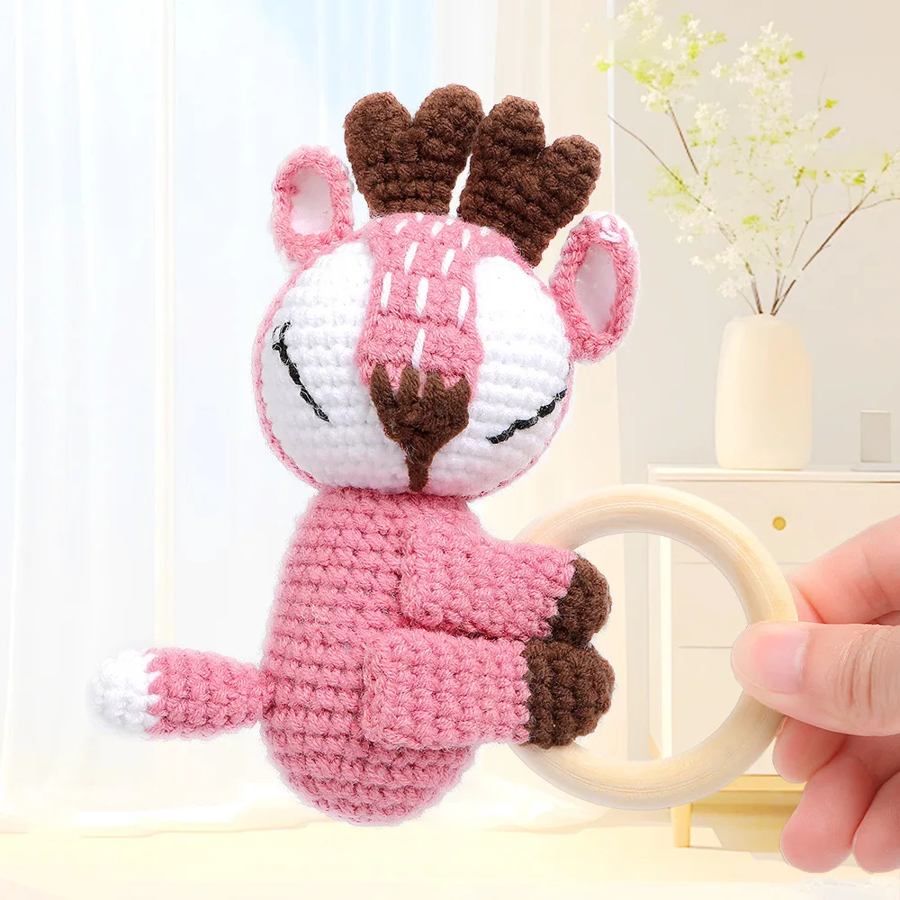 

Hand-knitted Pet Toy Rattle Crochet Soothing Dog Can Bite Cat Knitted Doll