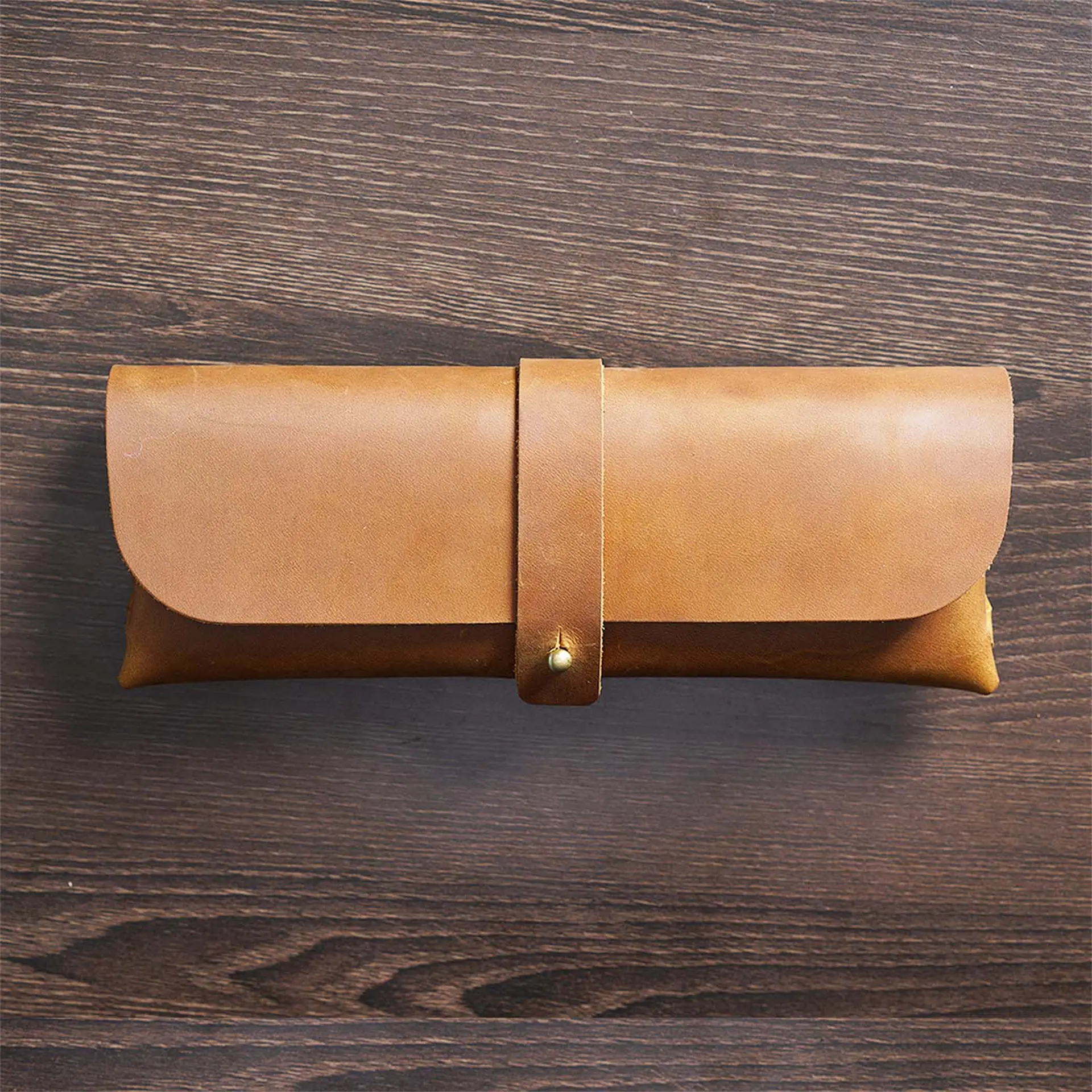 100% Leather Pencil Case Men\'s Retro Pen Bag Student Large-capacity Stationery Storage Bag Cowhide Glasses Box Wholesale