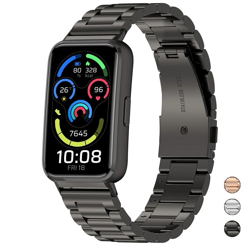 Edelstahlarmband für Huawei Band 11/11NFC Damen Herren Uhrenarmband Schlaufe für Huawei Band 11Pro/11ProNFC Ersatz mit Werkzeug