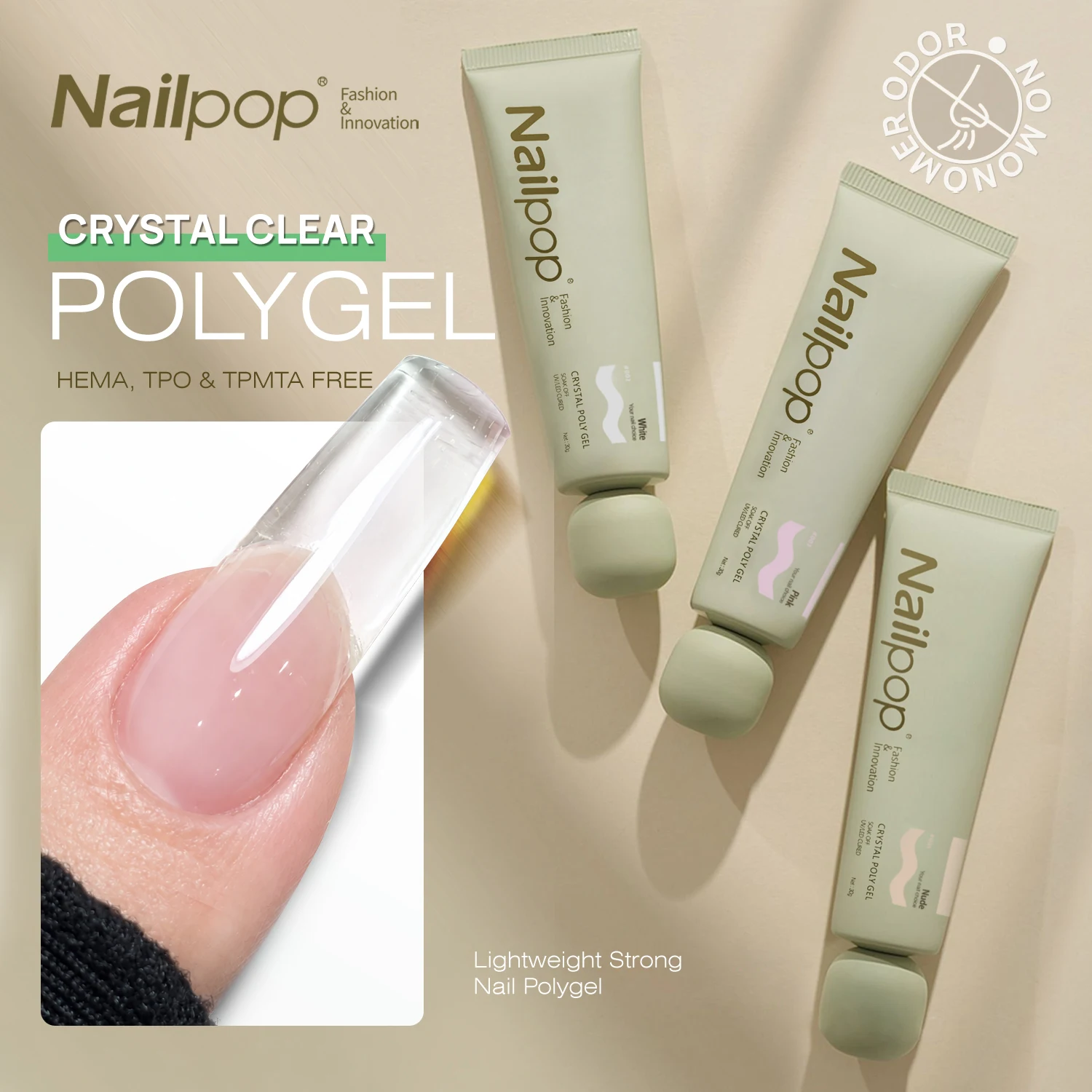 Nailpop Self-leveling Polygel Nail Gel 6 Colors Builder Gel For Nails Extension Manicure French Nails DIY Art UV/LED Cure