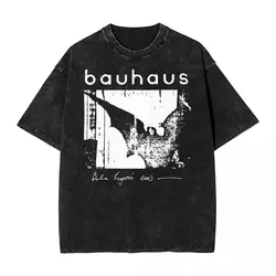 Bauhaus Bat Wings Bela Lugosis Dead T Shirt Hip Hop Washed 100% Cotton T-Shirt Vintage for Men Women Streetwear Printed Tees