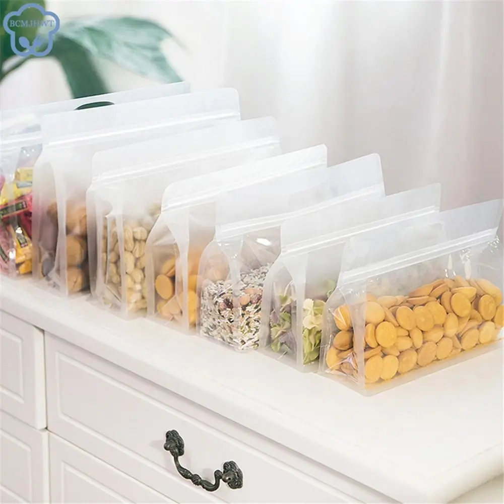 Food Fresh Bag Leakproof Containers Food Storage Bag Reusable Stand Up Zip Shut Bag Refrigerator Organization Kitchen Supplies