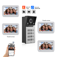 7 Inch Wifi Video Door Bell Intercom System with Doorbell Camera 2/3/4 Family Multi nits Apartment Video Door Phone Intercom