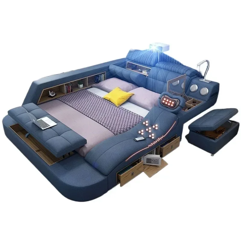 

High-end double bed electric massage intelligent projection bed