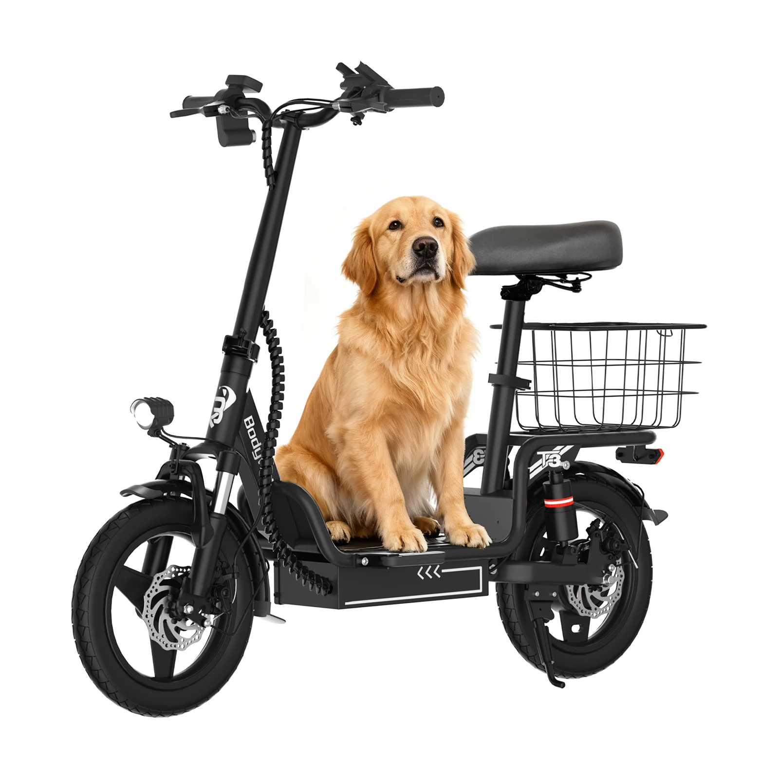 Bodywel T3 Electric Bike for Adults, 14“ Foldable E bike with seat 48V 10.4AH Battery Electric Bicycle T3 E Scooter image 3