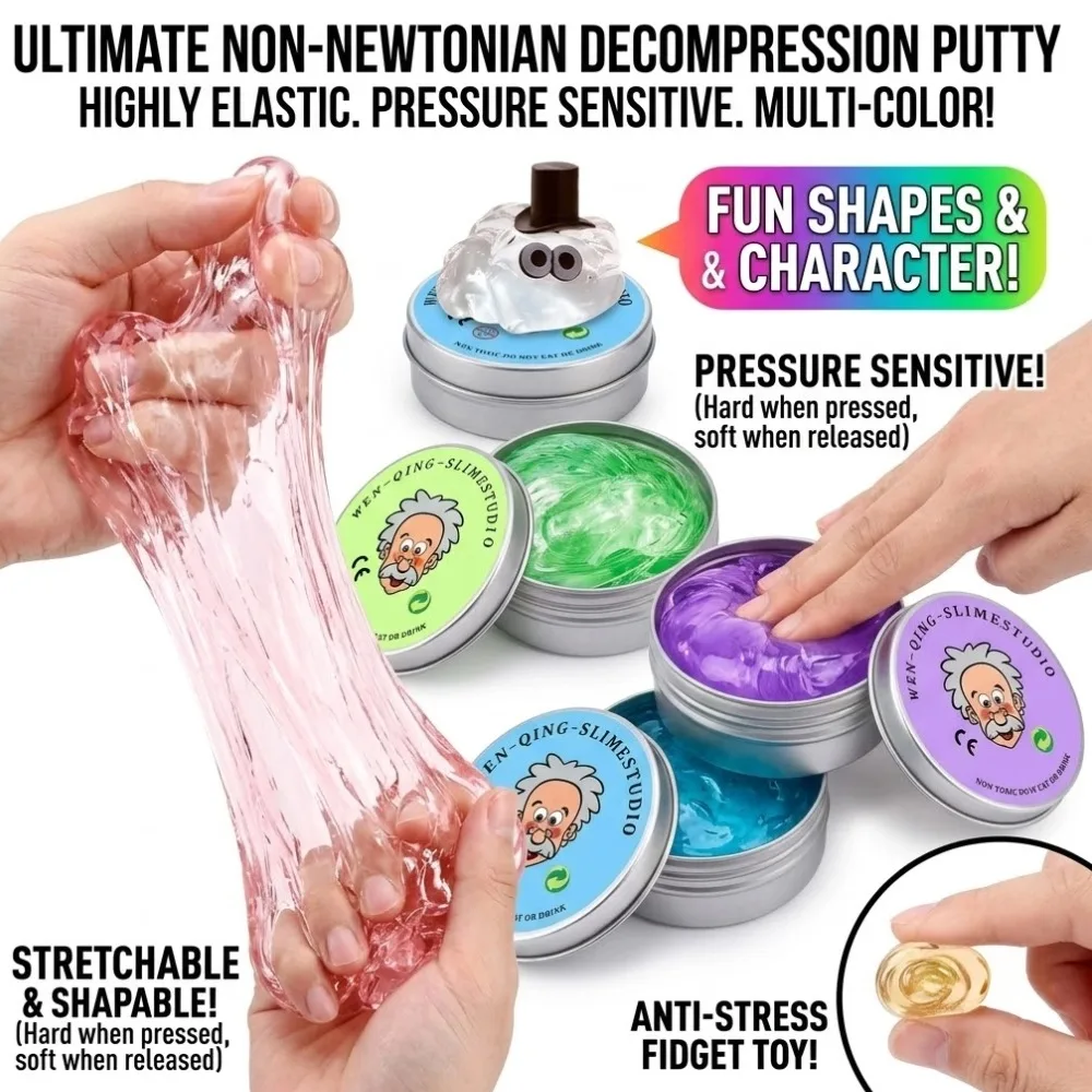 9 Colors Liquid Glass Mud Slime Non-Newtonian Liquid Decompression Toys Elastic Modeling Compound Crystal Mud Creative Crafts
