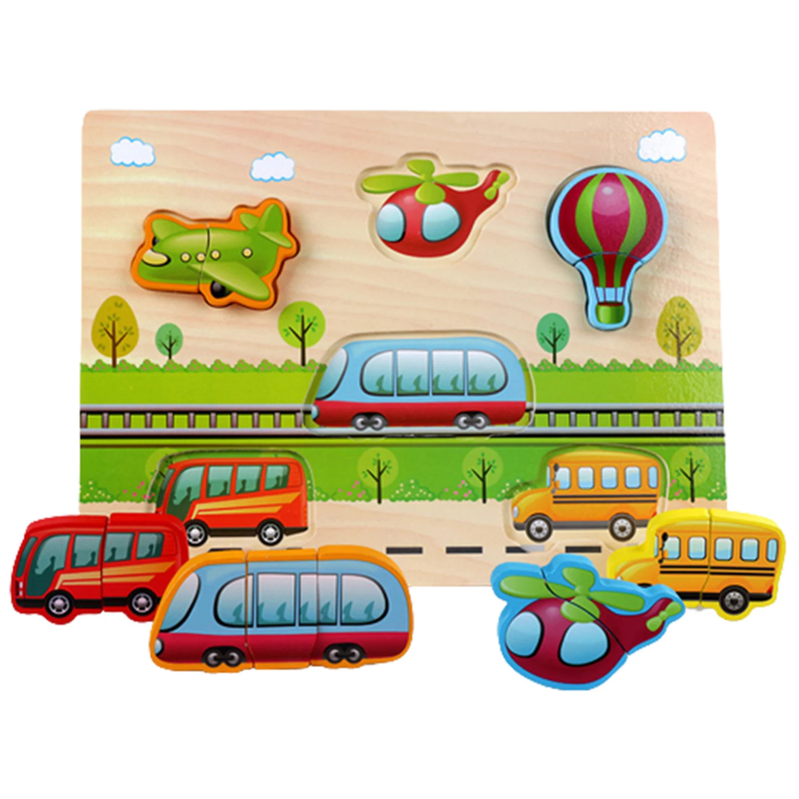 Children 3D Puzzle Wooden Educational Puzzles Toy Baby Learning  Toy Multi Theme