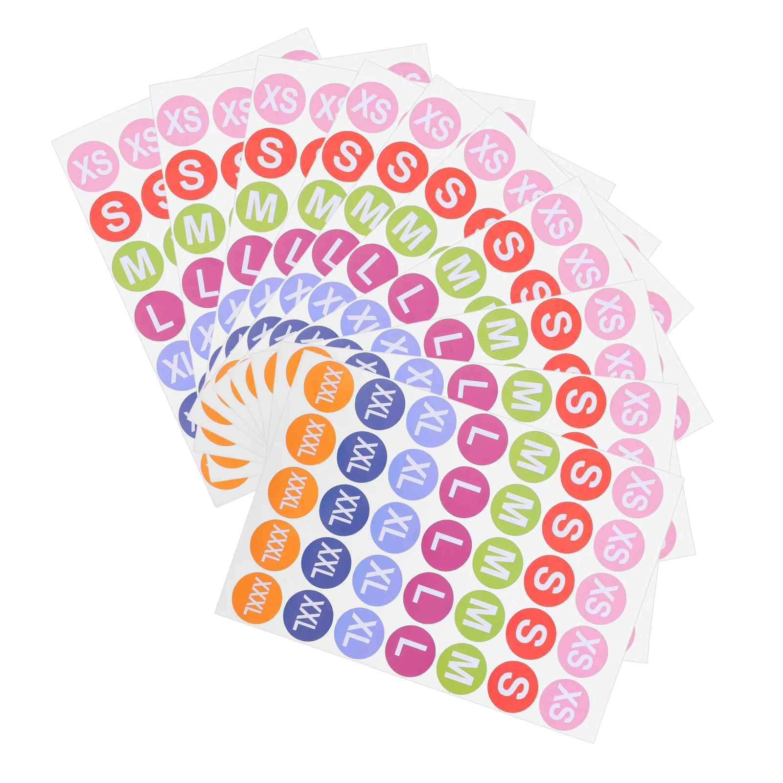 

25 Sheets Clothing Size Stickers Round Adhesive Labels Shirt Size Sticker Decals T-Shirt Sizing Stickers Reusable Strong