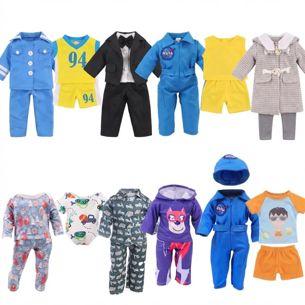 Roupas de Boneca, Roupas de Lazer e Esporte, Estampa de Animais Fofa para Boneca de 43cm e Roupas de Boneca Americana de 18 Polegadas, Presentes e Brinquedos da Nossa Geração