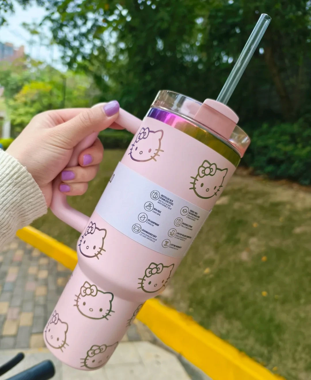 Taza de agua para deportes al aire libre de marca de 40 Oz, taza aislada al vacío de acero inoxidable H2.0 con tapa y pajita adecuada para agua, Te helado