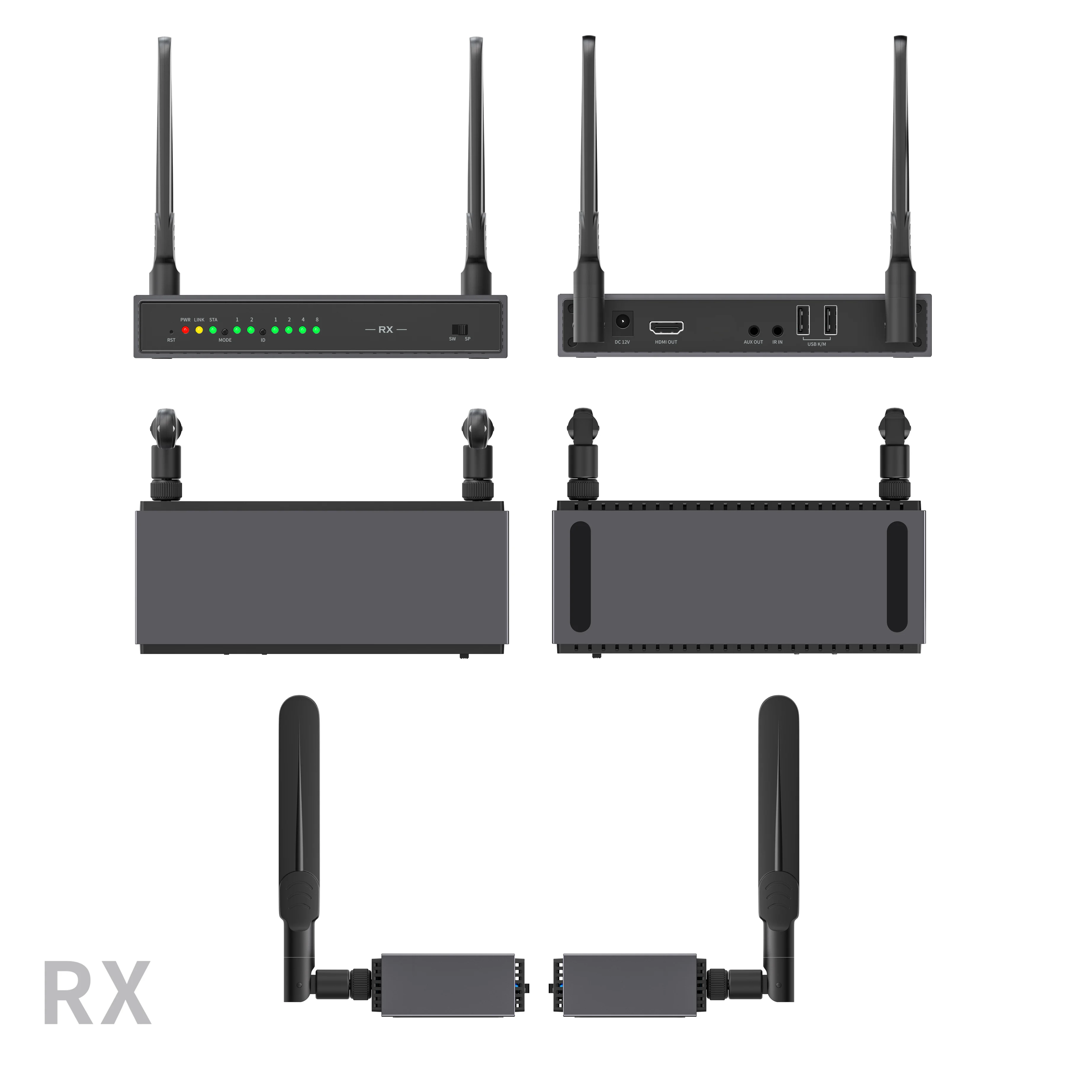 جهاز إرسال واستقبال HDMI طويل المدى 200 متر جهاز إرسال فيديو 1080p60hz موسع HDMI KVM لاسلكي