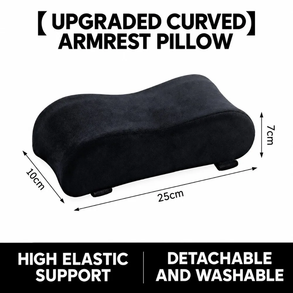 Memory Foam Chair Armrest Pad Thick Sponge High Elastic Armrest Heightening Cushion Curved Surface Detachable Cover