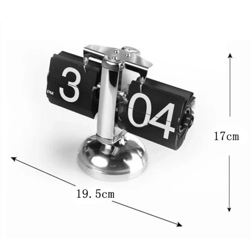 Household Minimalist Portable Automatic Page Turning Clock Retro Nordic Style Desktop Mechanical Page Turning Clock