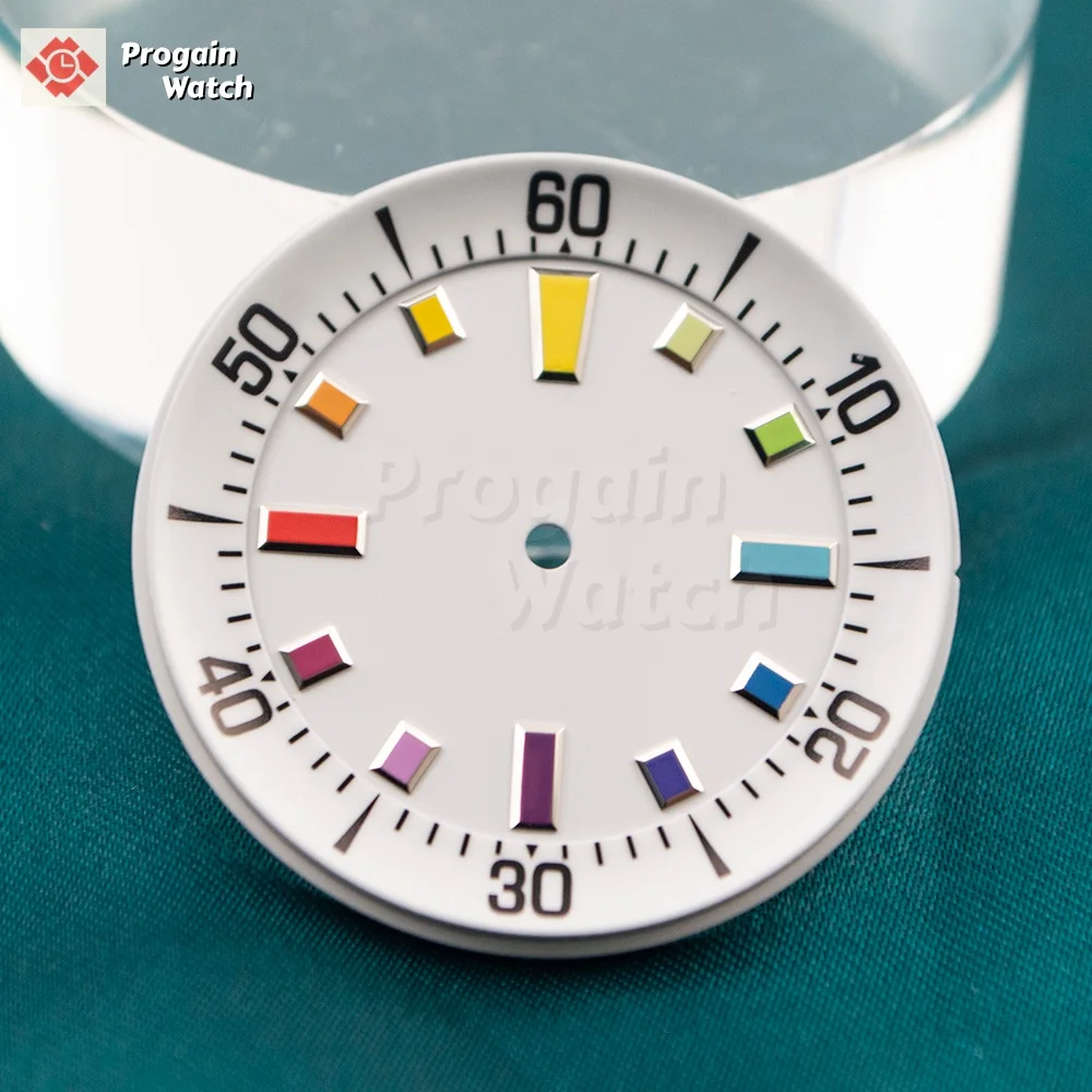 33.5mm Dial Blue Luminous Dial NH35 Watch Dial Mod Watch Parts fit NH35 NH36 Mechanical Movement Watch Dial Replacement