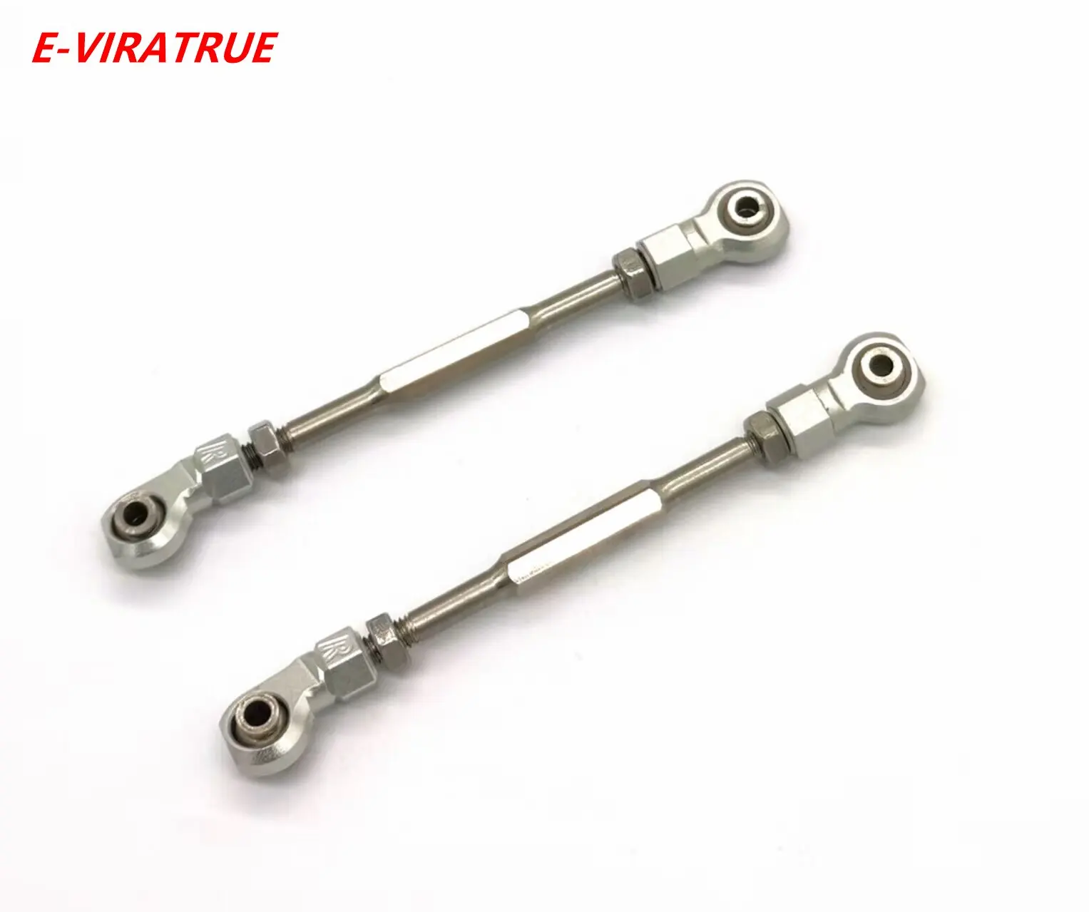E-VIRATRUE 7075Alu Adjustable Front Steering Link Rod For Losi Lasernut U4 1/10 2pcs