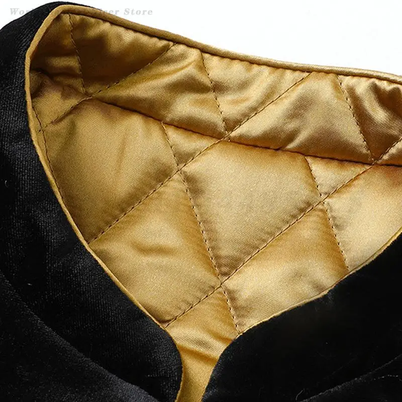 المرأة المخملية سترة النمط الصيني الرجعية الخريف الشتاء معطف دافئ تانغ زي أعلى أنيقة طويلة الأكمام التطريز ملابس خارجية