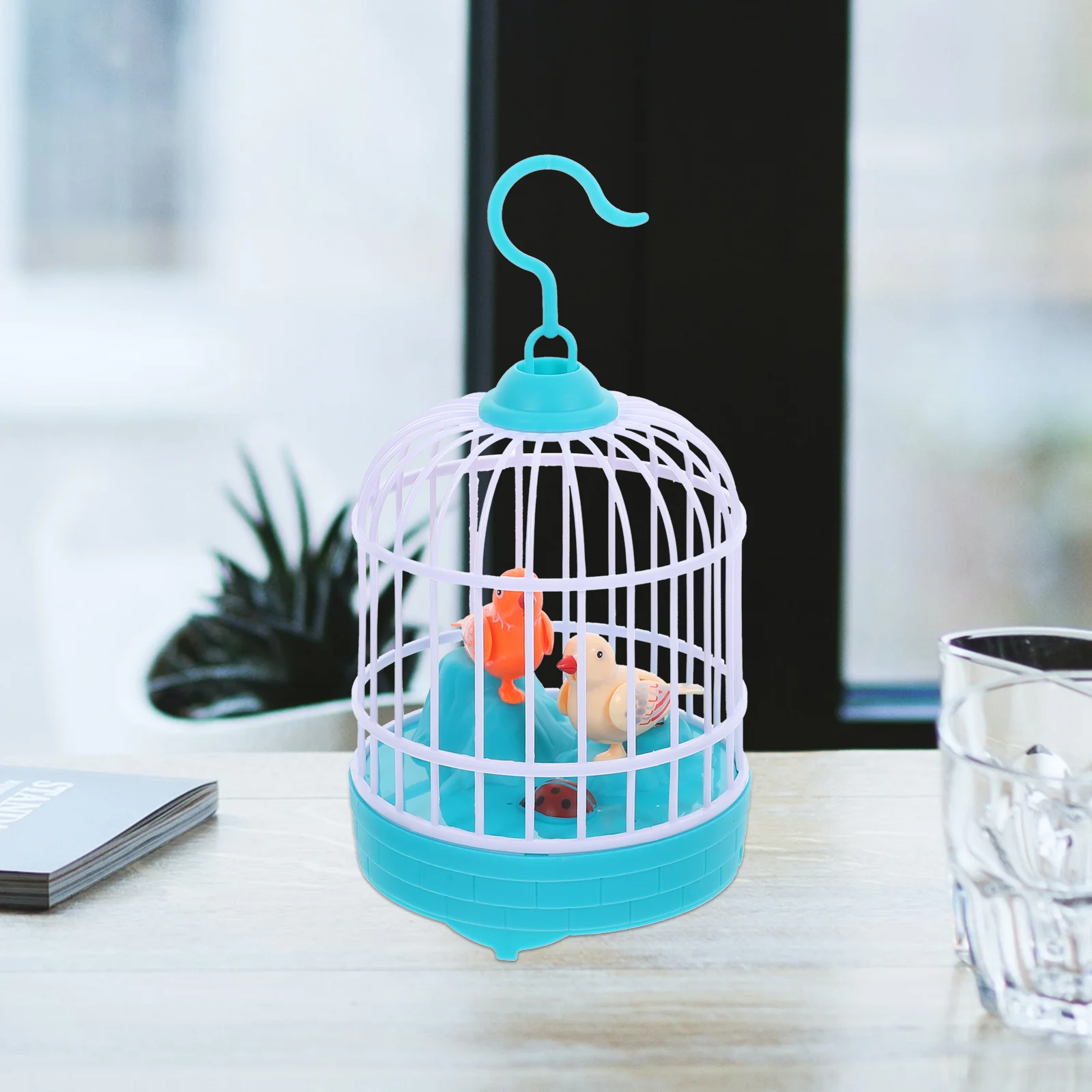 Simulated Bird Cage Toy Plaything Kids Toys Puzzle Voice Control Birdcage Plastic Voice-controlled Child