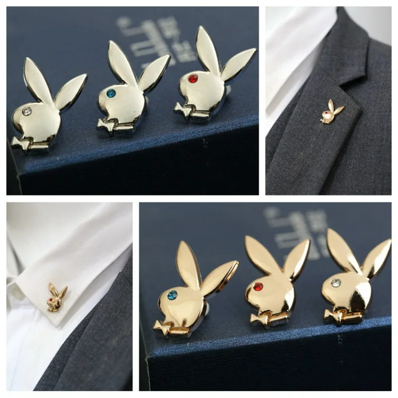 Rabbit Young Master Animal Head-shaped Badges Collar Decorative Accessories DIY Clothing Accessories Personalized Pins