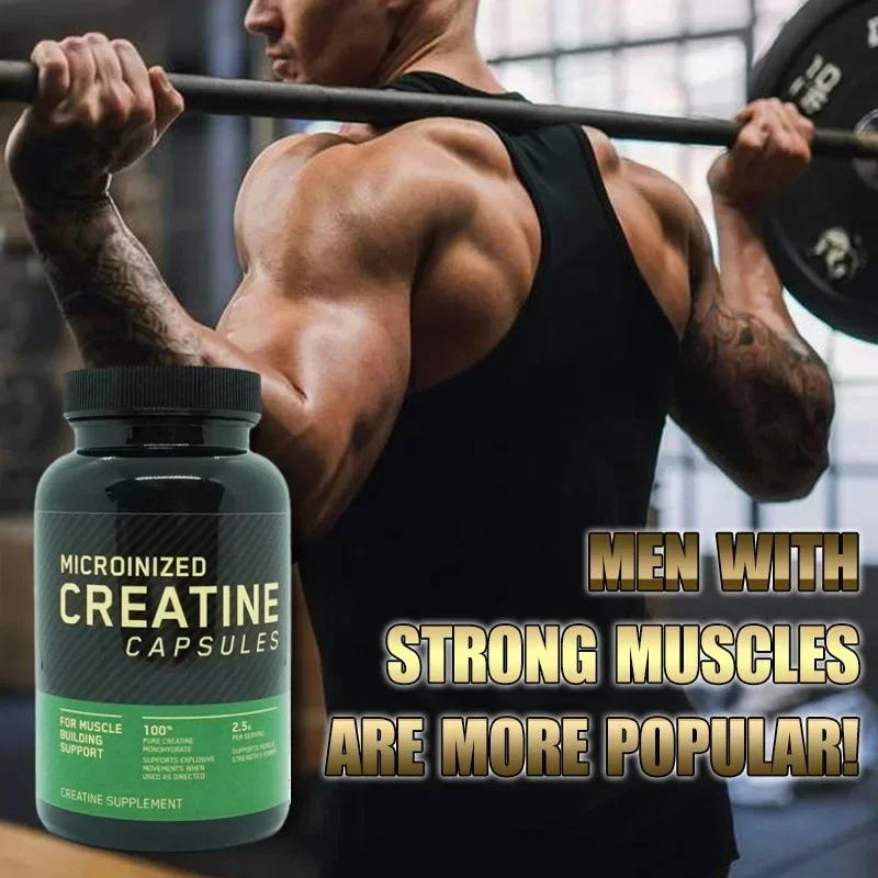 

Creatine Monohydrate Capsules 60 pcs Supplement Helps Improve Athletic Performance Fitness Growth Strength Health Food