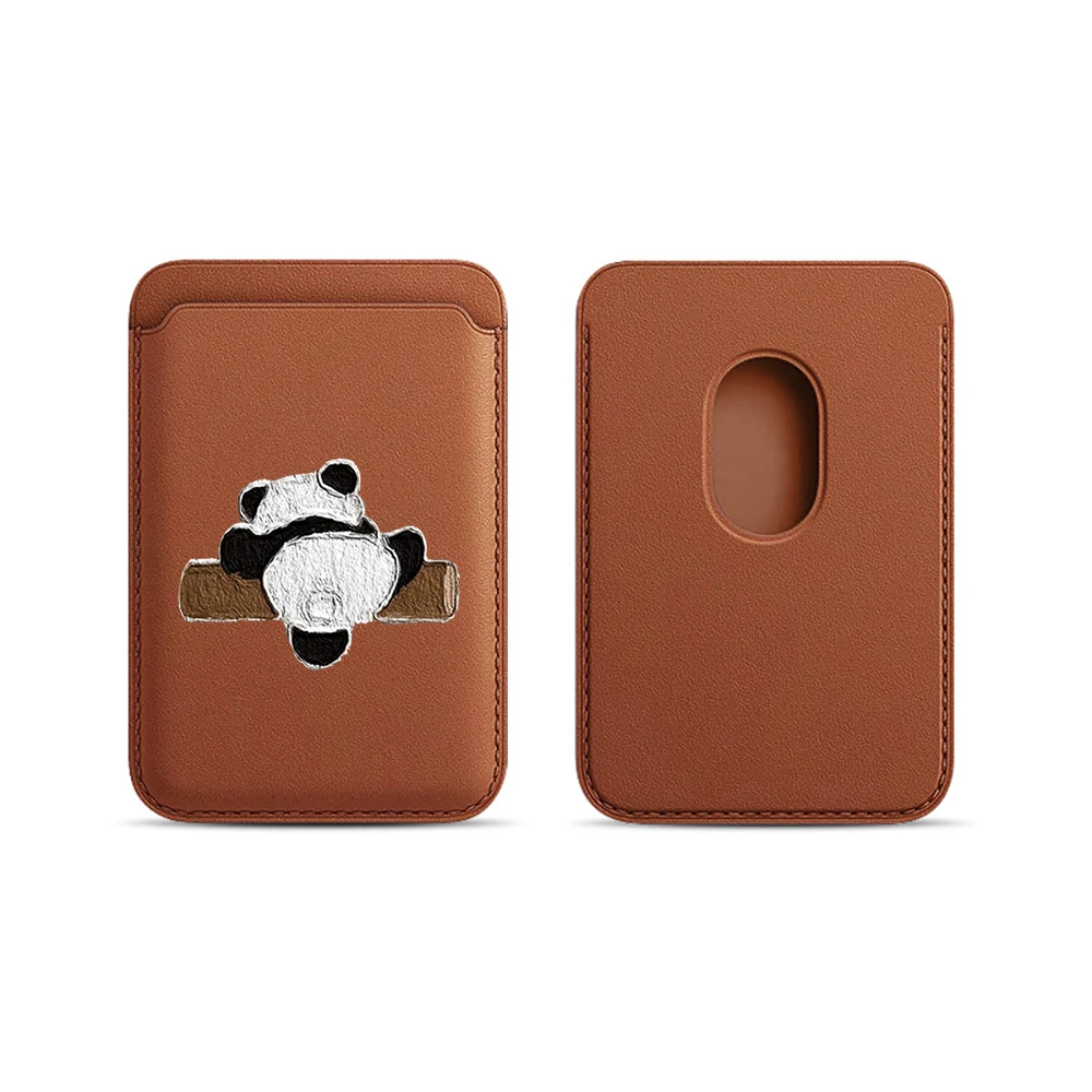 Niedliche Panda-Leder-Kartenhülle für Magnetische Hüllen, Geeignet für alle iPhones, für Magsafe-Kartenhalter, Handy-Rückentasche – Detail 19