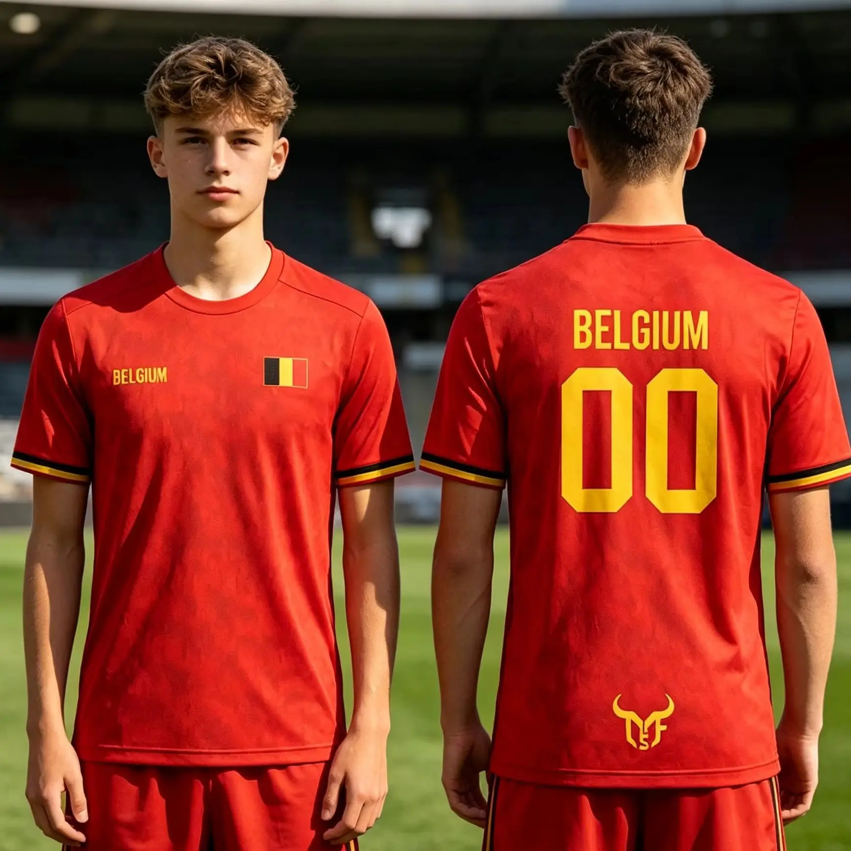Belgium Flag Soccer Jersey Shirt Top Men T Shirt Women Tee Boys Top Children Parent Child Quick dry short sleeves kids Tshirt