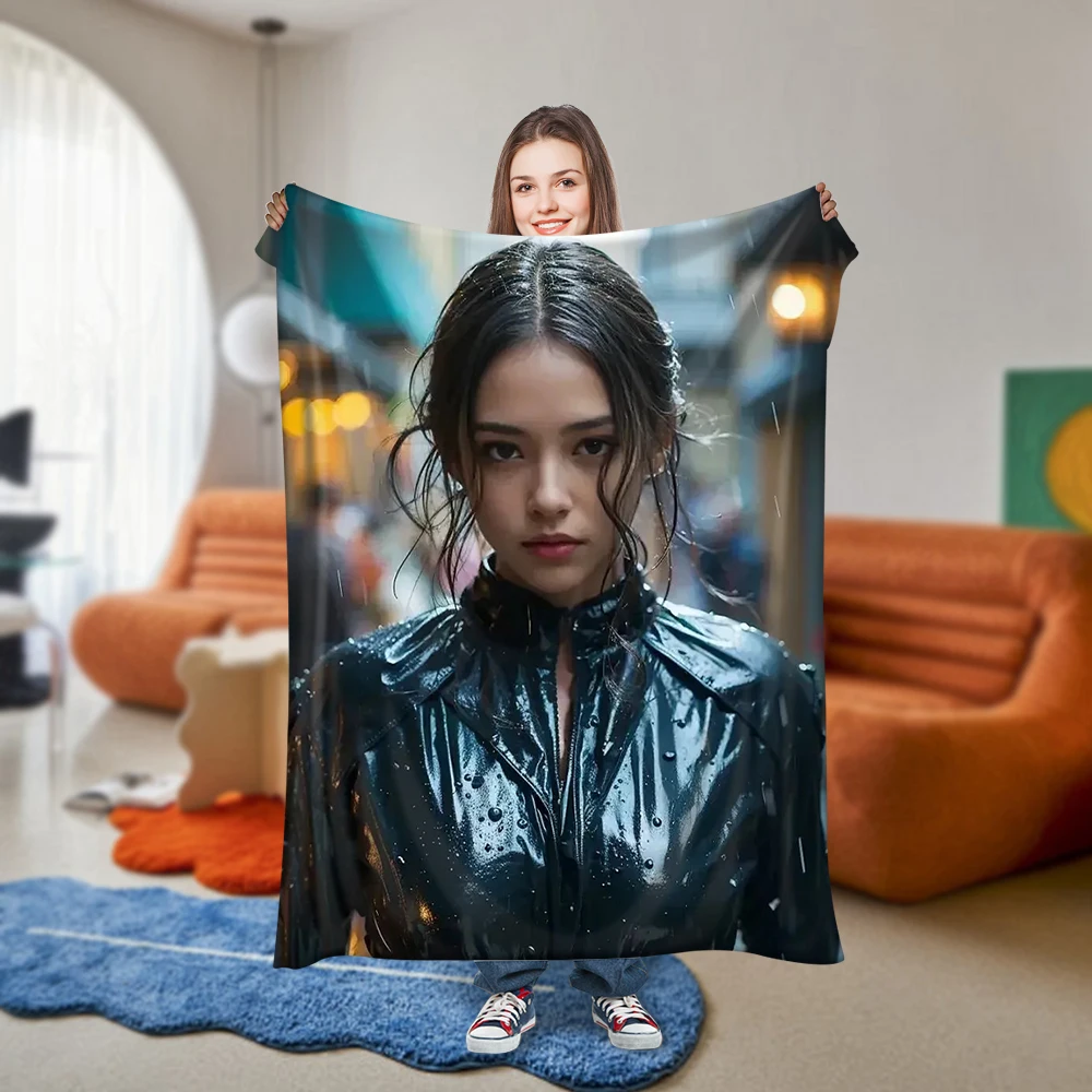 3D Customized Blanket Super Printed Flame Creative Beauty Super Soft Flange Face Suitable for Sofa or Bed Yoga Blanket